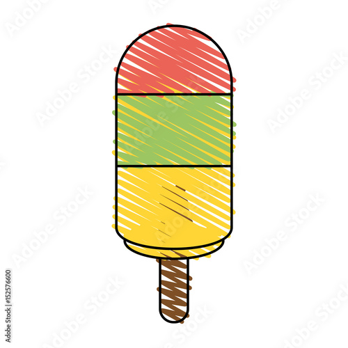 color crayon stripe image multicolor ice cream lollipops on wooden stick vector illustration photo