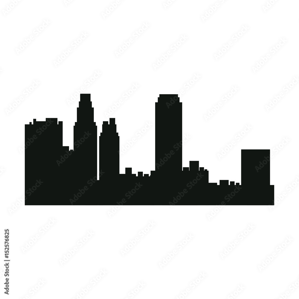 silhouette urban building skyscraper architecture vector illustration