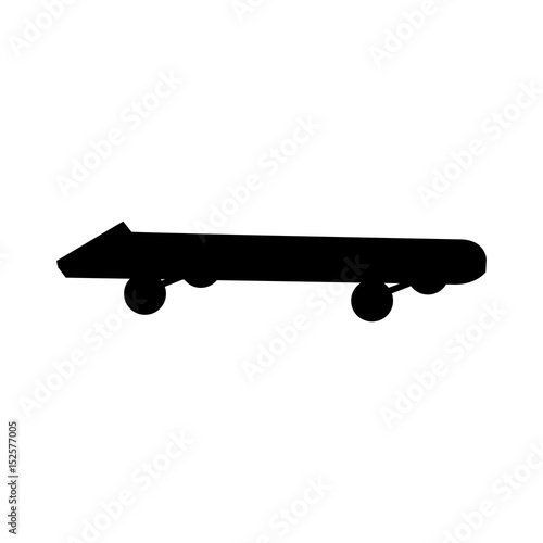 silhouette skateboard extrem sport object vector illustration