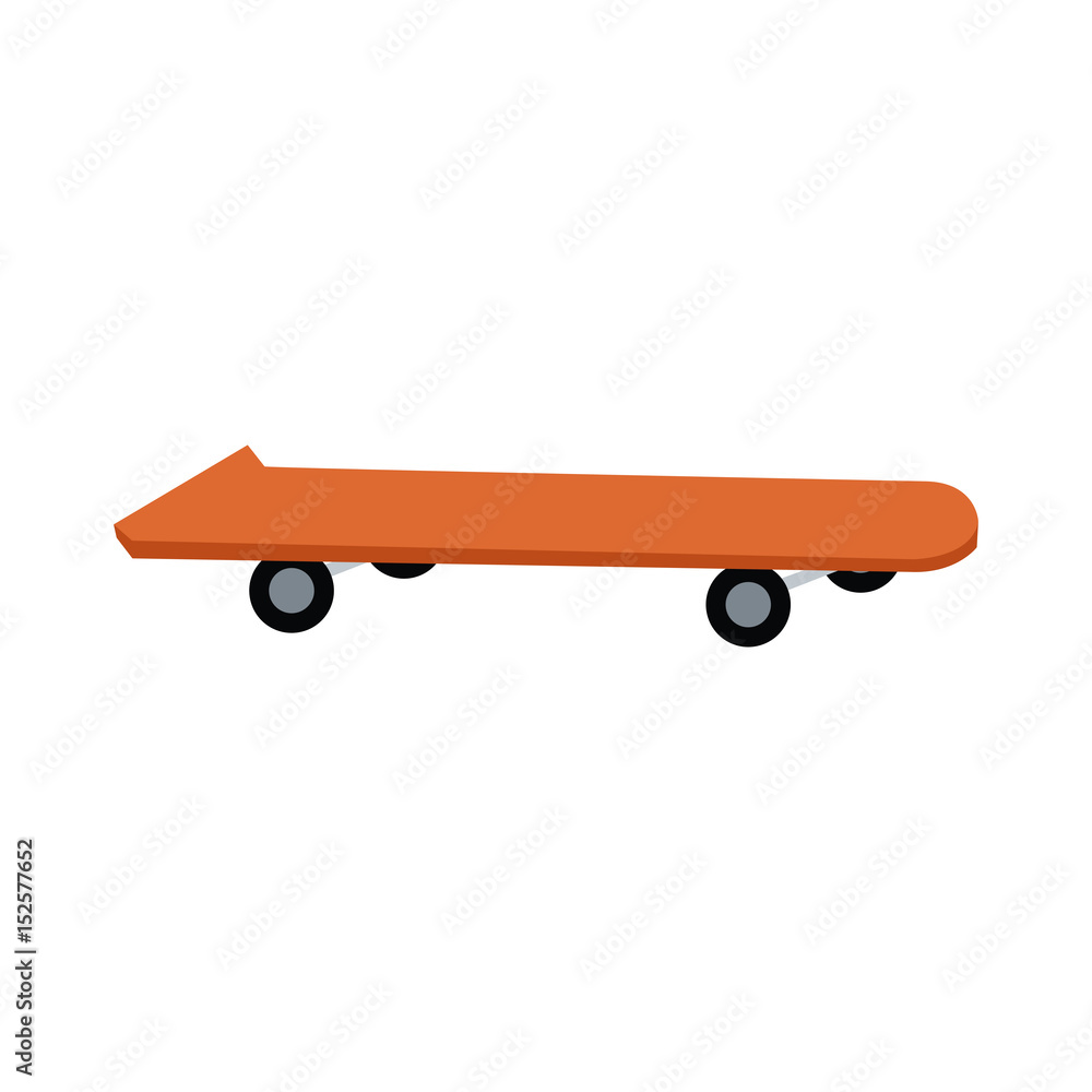 orange skateboard board sport element vector illustration