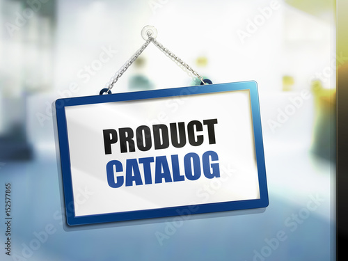product catalog text sign