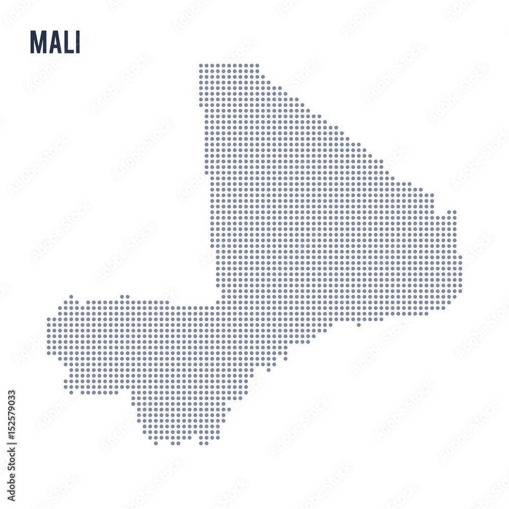 Obraz premium Vector dotted map of Mali isolated on white background .