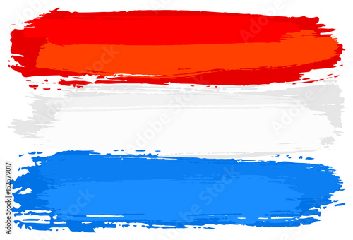 Flagge der Niederlande mit Pinselstrichen gemalt 