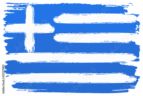 Flagge von Griechenland mit Pinselstrichen gemalt 