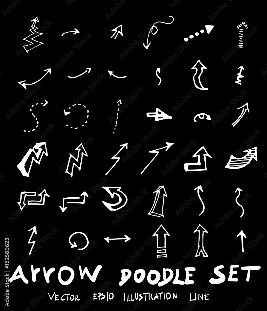 Vector hand drawn arrows set chalkboard eps10 Vector hand drawn arrows set chalkboard eps10