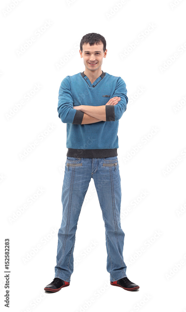 Portrait of a handsome casual man smiling with arms folded Portrait of a handsome casual man smiling with arms folded