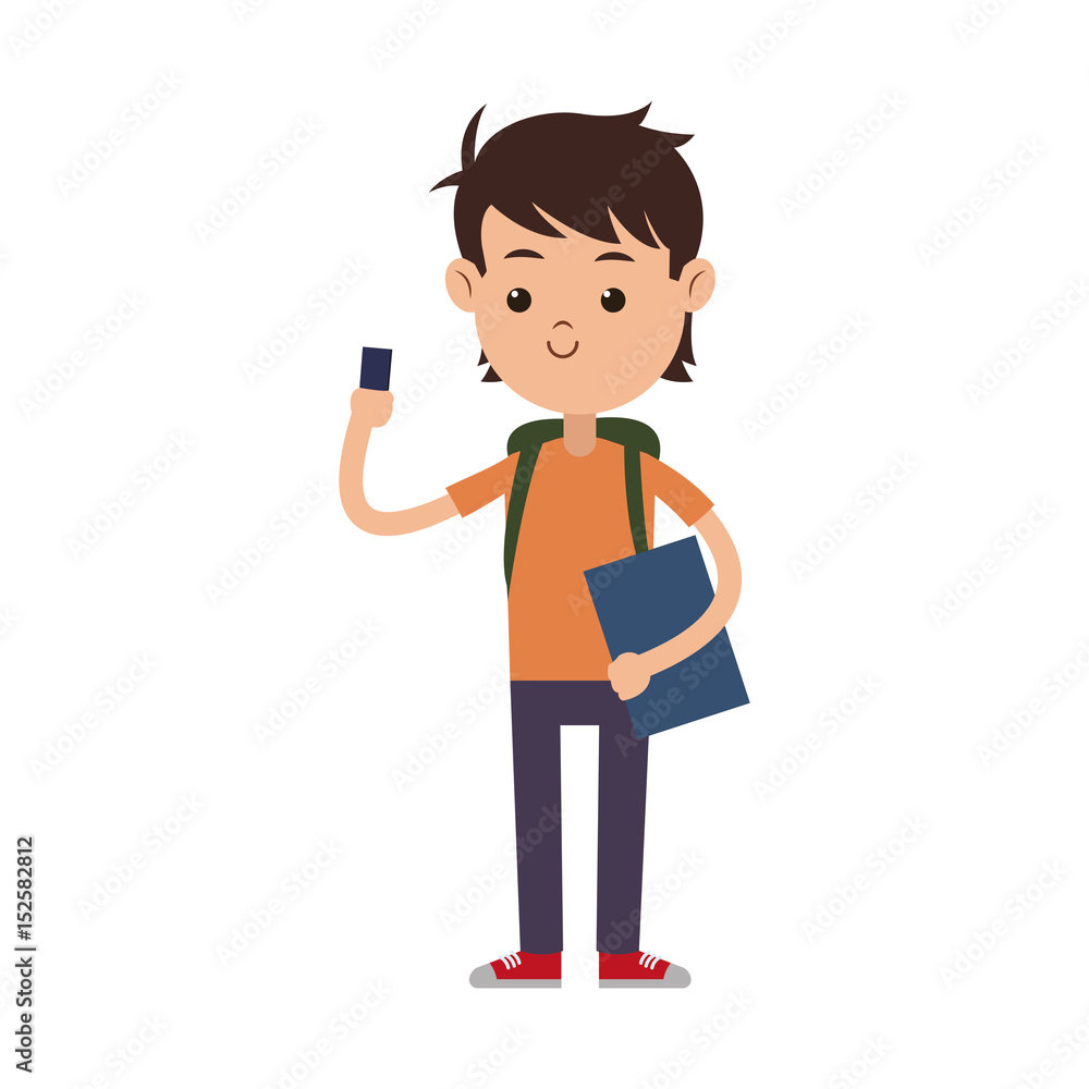boy happy student young kid vector illustration boy happy student young kid vector illustration