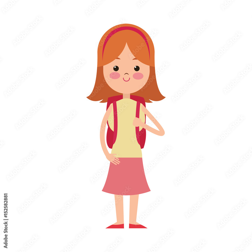 cute girl student elementary cheerful vector illustration cute girl student elementary cheerful vector illustration