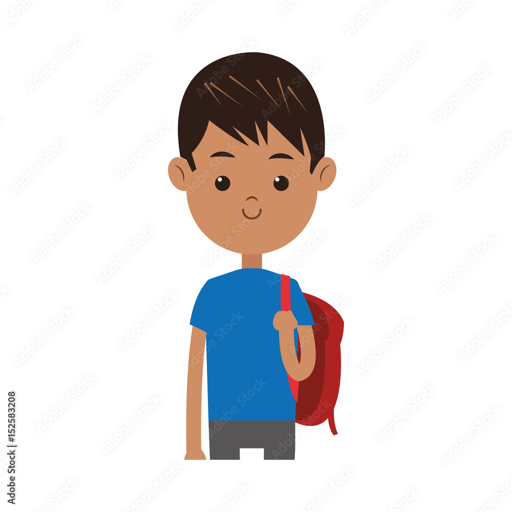 boy happy student young kid vector illustration boy happy student young kid vector illustration