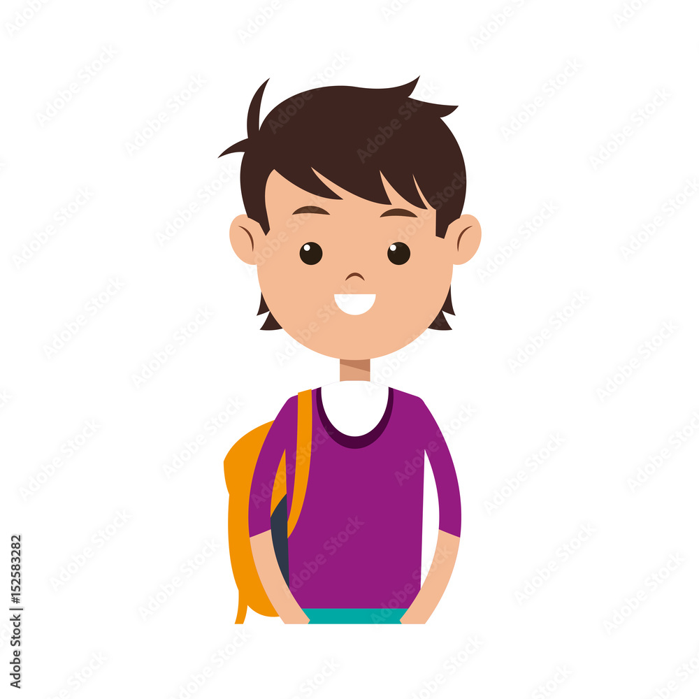 boy happy student young kid vector illustration boy happy student young kid vector illustration