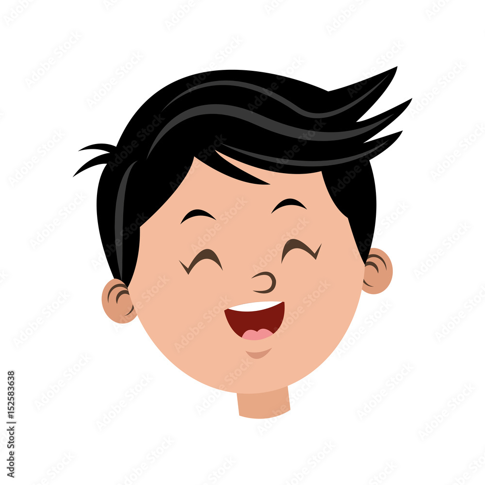 cartoon character face boy children vector illustration cartoon character face boy children vector illustration