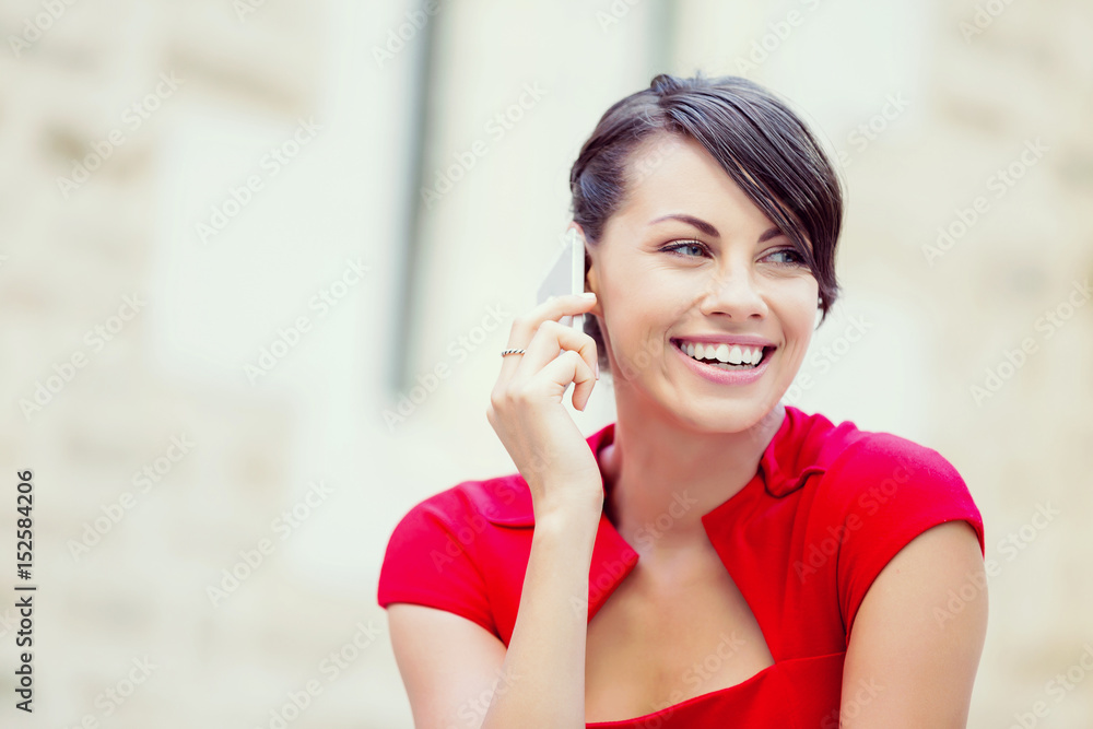 Fototapeta premium Portrait of businesswoman with mobile phone
