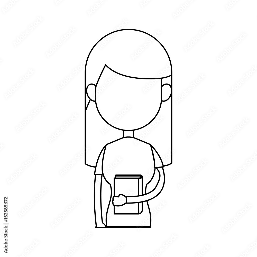 funny character girl student school people vector illustration funny character girl student school people vector illustration