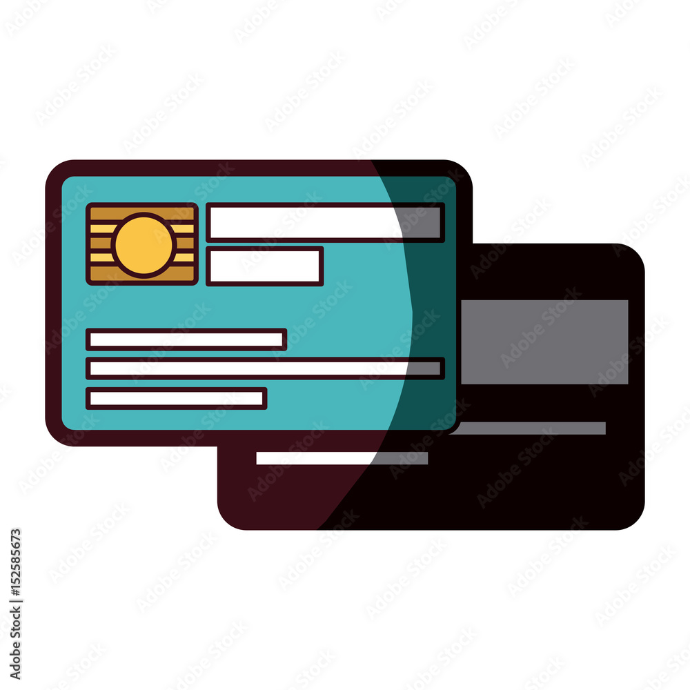 white background with credit card with chip and thick contour vector illustration white background with credit card with chip and thick contour vector illustration