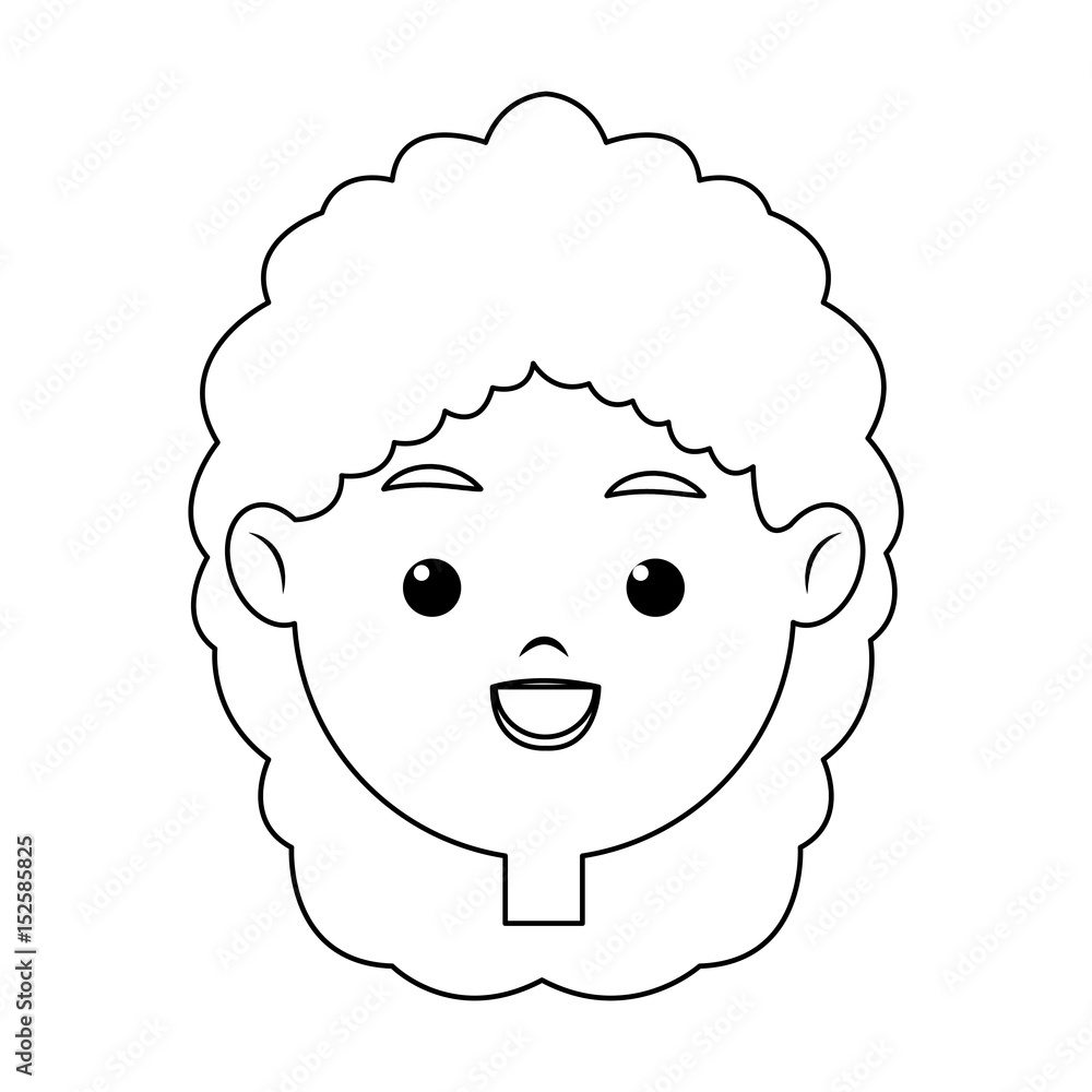 portrait pretty little girl happy outline vector illustration portrait pretty little girl happy outline vector illustration