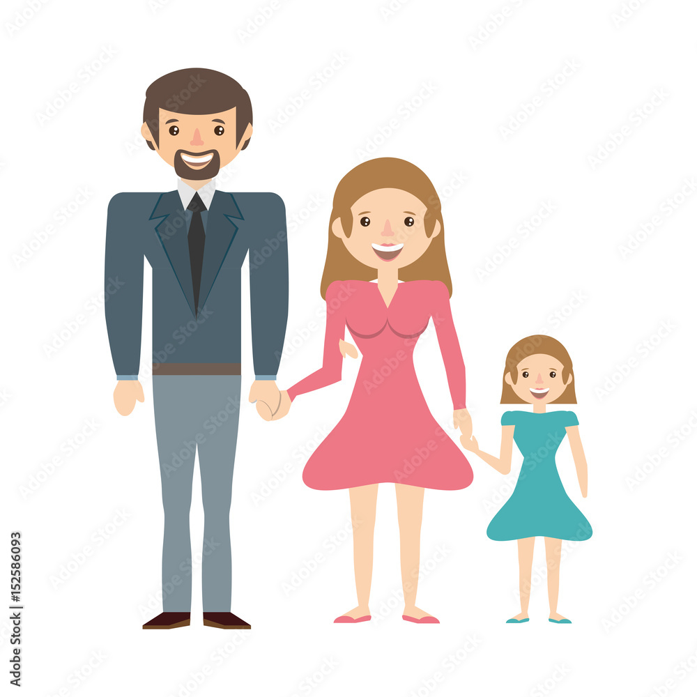 couples family daughter relationship vector icon illustration couples family daughter relationship vector icon illustration