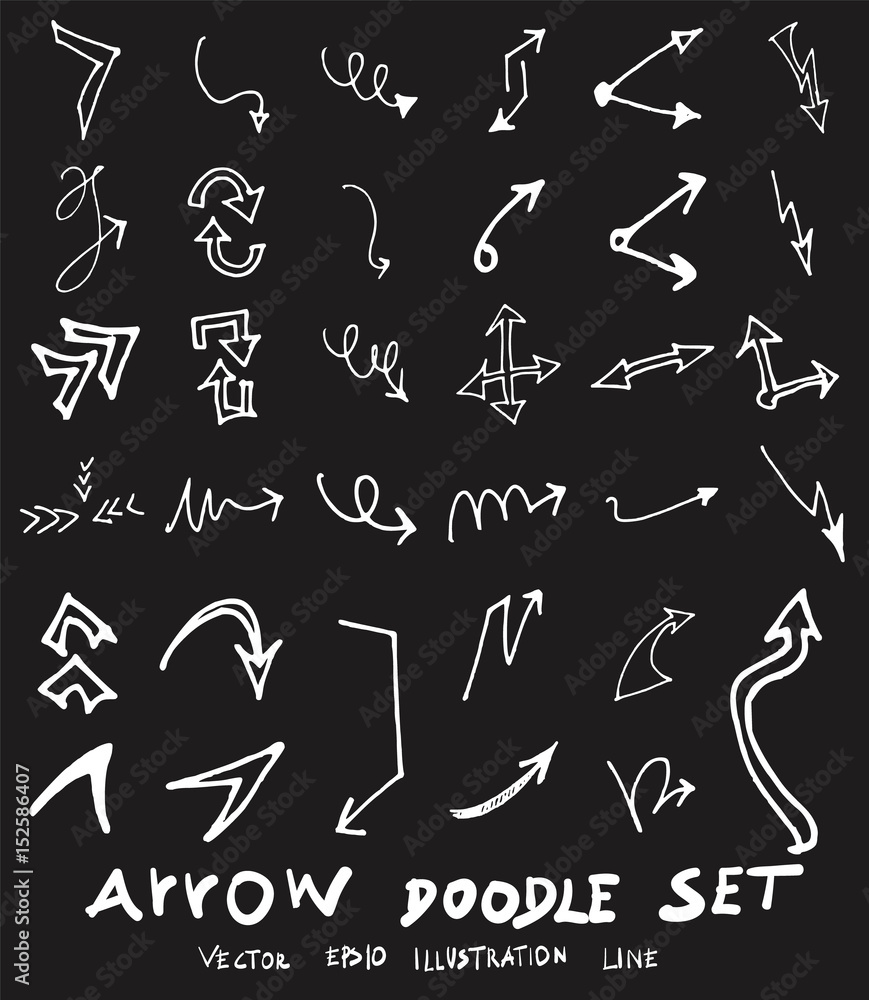 Vector hand drawn arrows set chalkboard eps10
