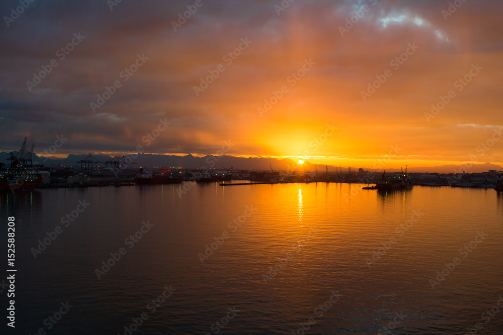 Beautiful sunset in Cape Town