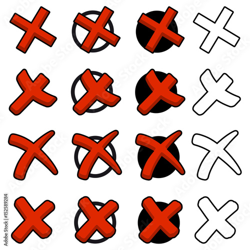 collection red crosses