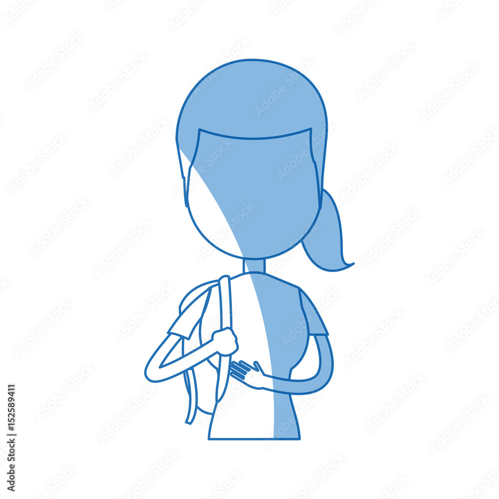 character girl student people line vector illustration character girl student people line vector illustration