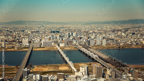 Osaka city in Japan