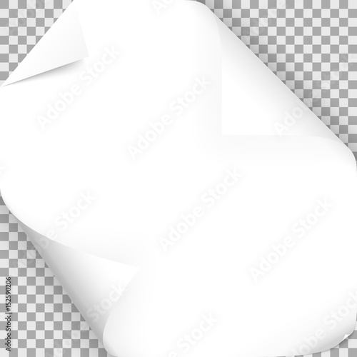 turned over paper corners with transparency in vector