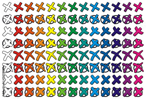 colored collection of crosses