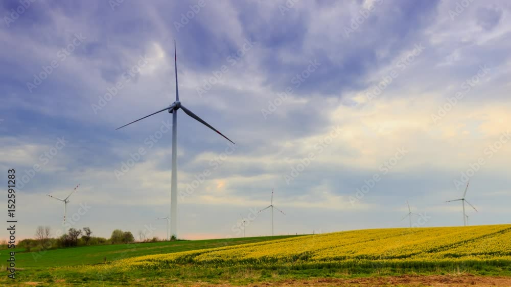 Wind farm, Kaszuby in Poland. Storm clouds before sunset. Wind farm, Kaszuby in Poland. Storm clouds before sunset.