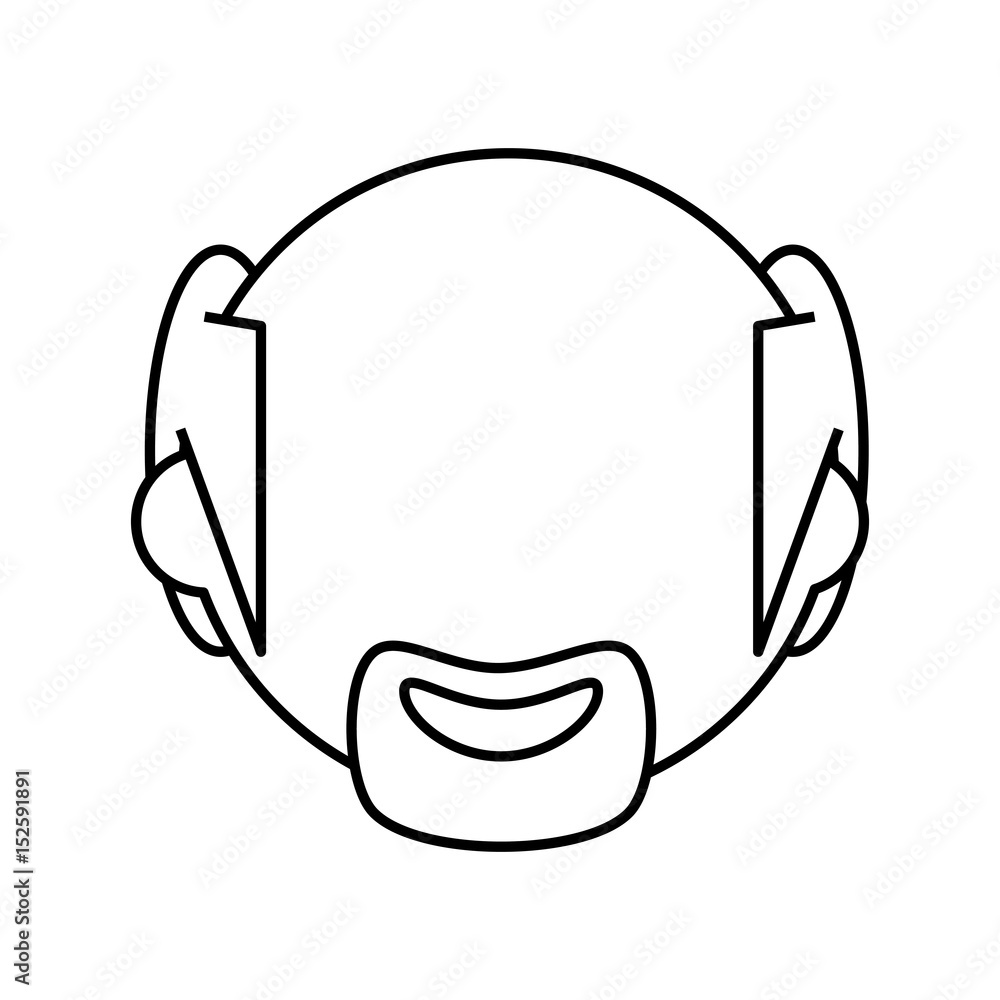 adult male bald head vector icon illustration