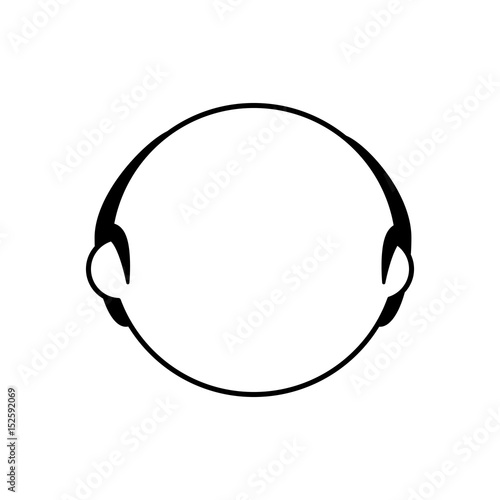 adult male bald head vector icon illustration