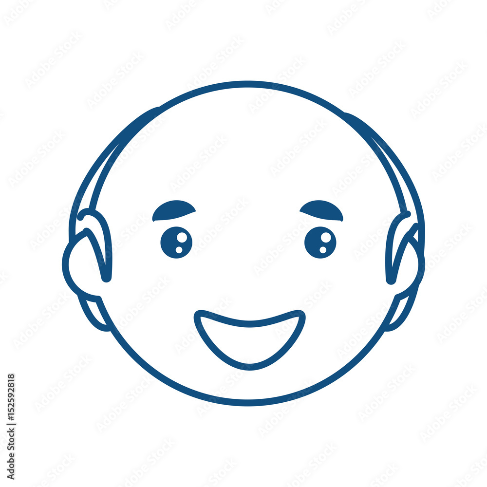 Fototapeta premium adult male bald head vector icon illustration