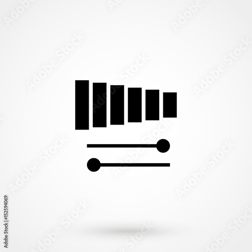 Xylophone and sticks icon. Simple illustration of xylophone and sticks vector icon for web