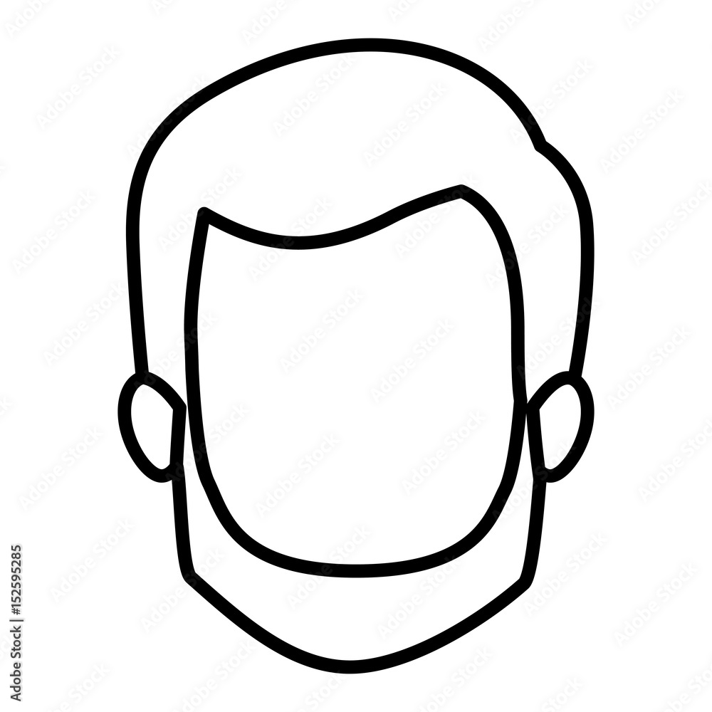 monochrome contour of faceless man with short hair and beard and without mustache vector illustration monochrome contour of faceless man with short hair and beard and without mustache vector illustration