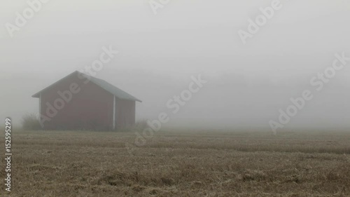 Barn in mist 