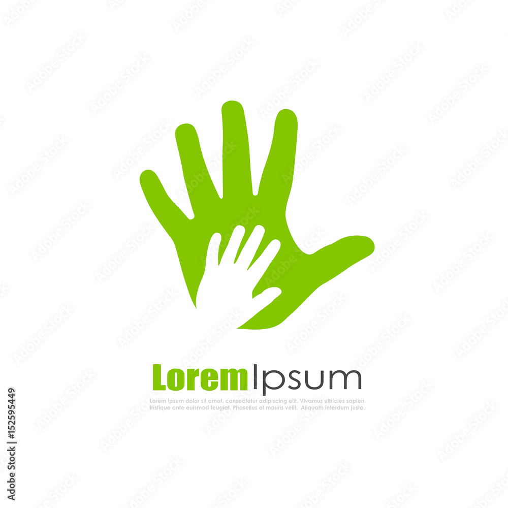 Child protection green vector icon Child protection green vector icon