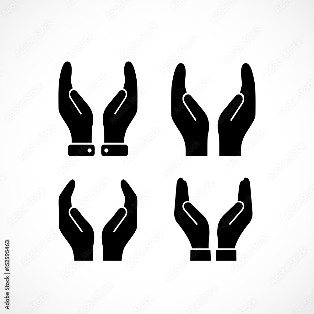 Empty cupped hands vector icon Empty cupped hands vector icon