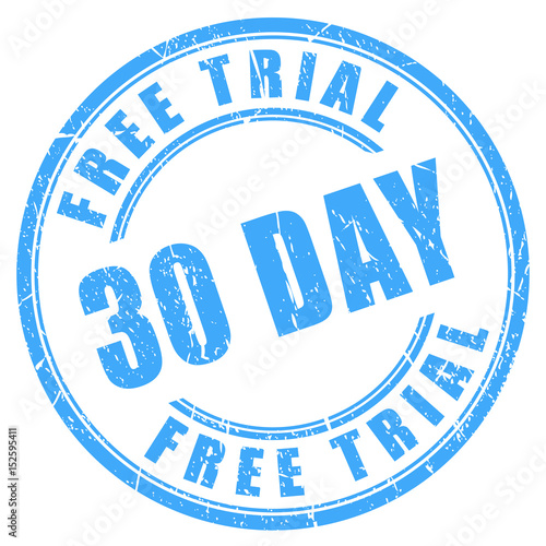 30 days free trial ink round stamp