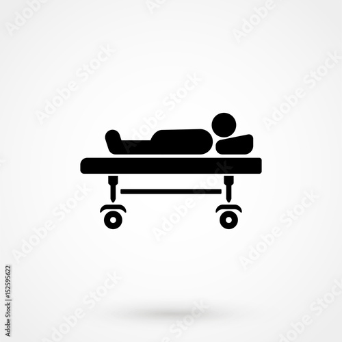 Hospital bed symbol. Vector icons for video, mobile apps, Web sites