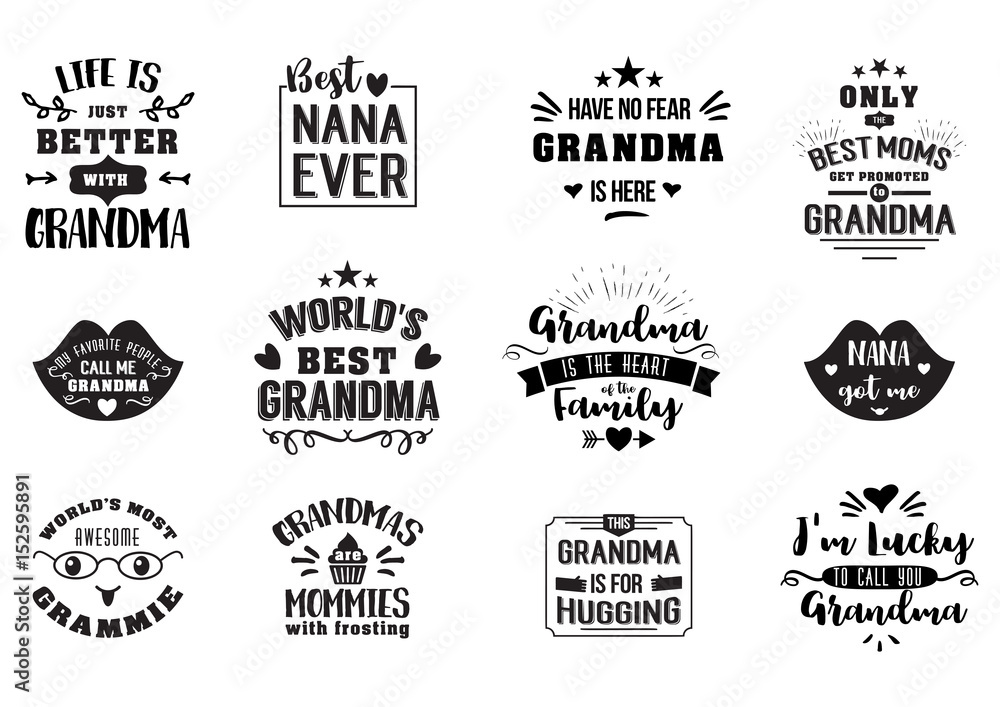 Obraz premium Best grandma handwritten in black