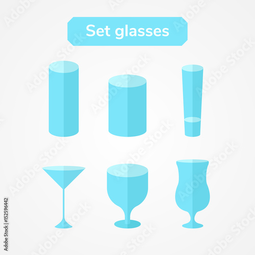 vector flat set of glasses