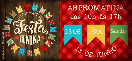 Festa Junina illustration traditional Brazil June festival party. Vector illustration. Poster.