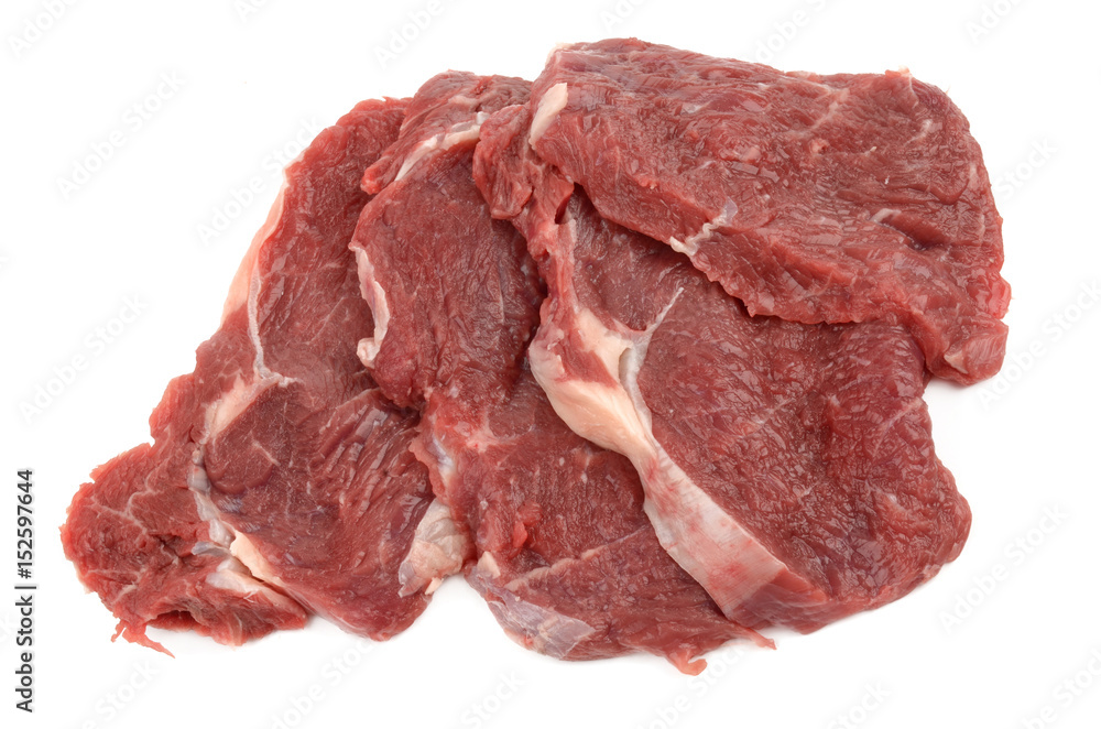 beef on a white background