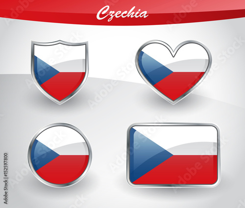 Free Download Glossy Czechia flag icon set - GFXLoad