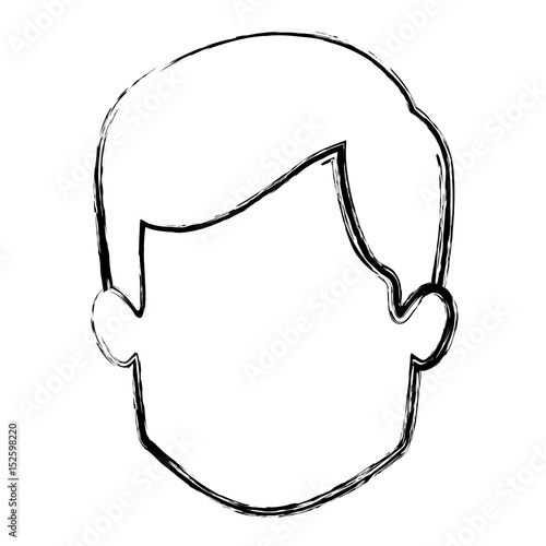 monochrome blurred silhouette of faceless man with short hair vector illustration