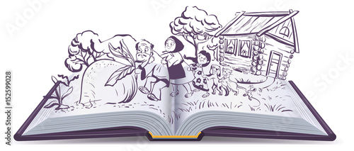 Russian fairy tale The turnip. Open book
