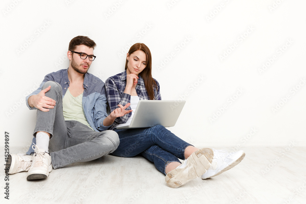 Couple ordering purchase with digital tablet Couple ordering purchase with digital tablet