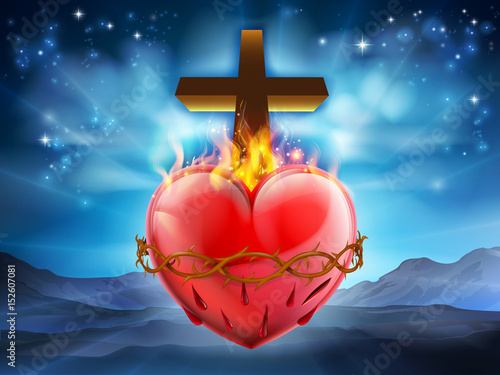 Sacred Heart Christian Illustration