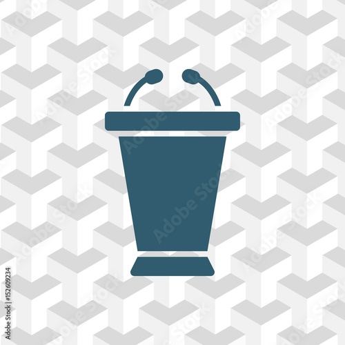 lectern with microphone icon stock vector illustration flat design