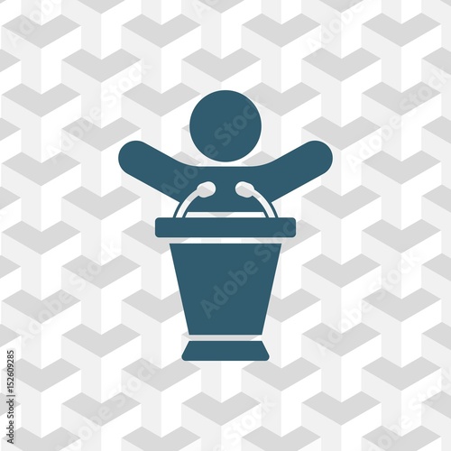 lectern with microphone icon stock vector illustration flat design