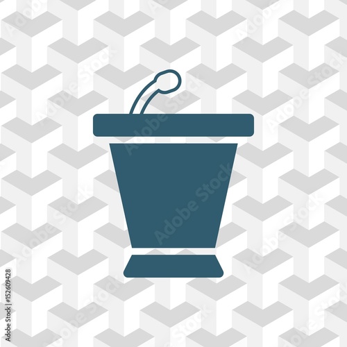 lectern with microphone icon stock vector illustration flat design